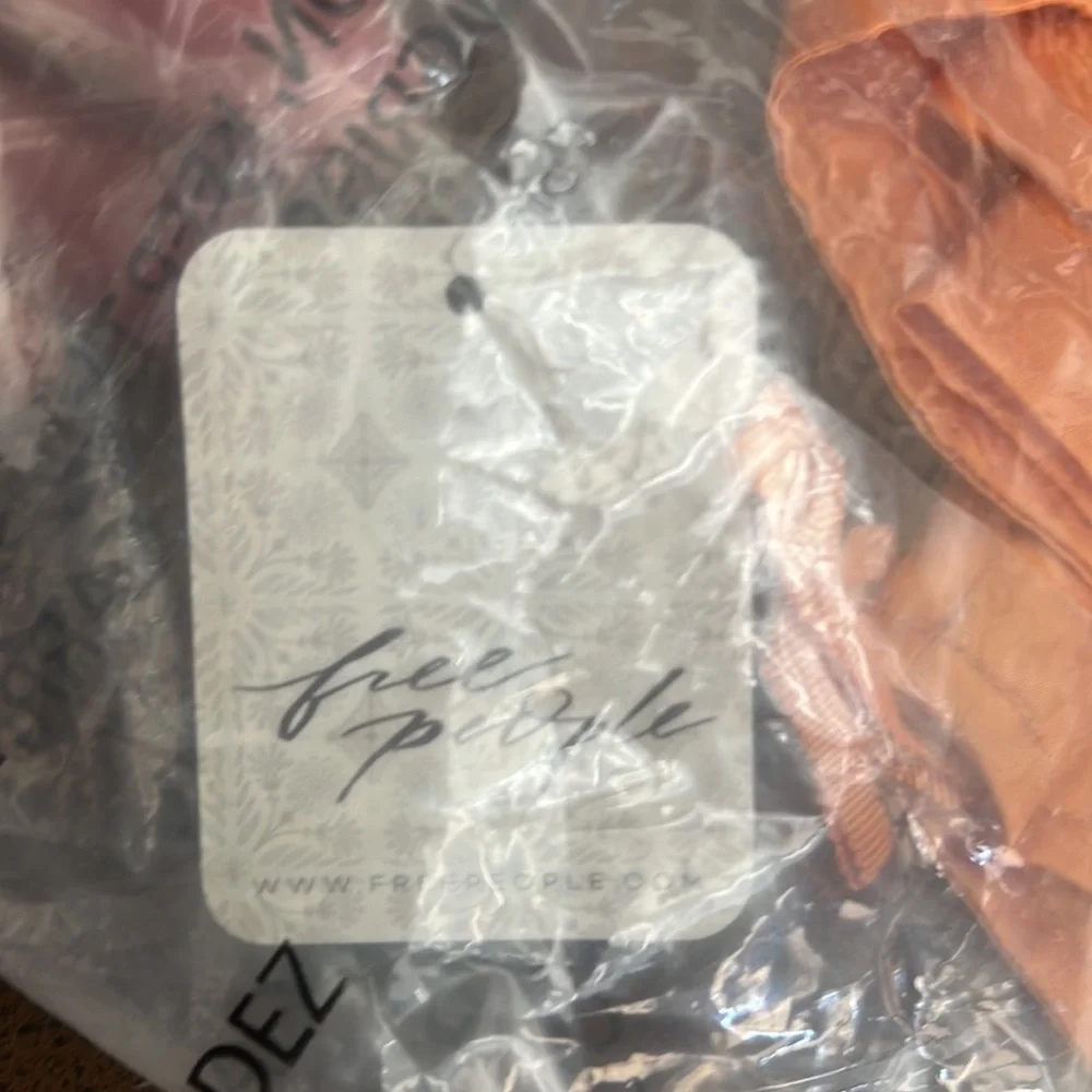 free people Aluna Wrap Mini Skirt Size Medium Orange Mango New With Tag - Picture 4 of 6